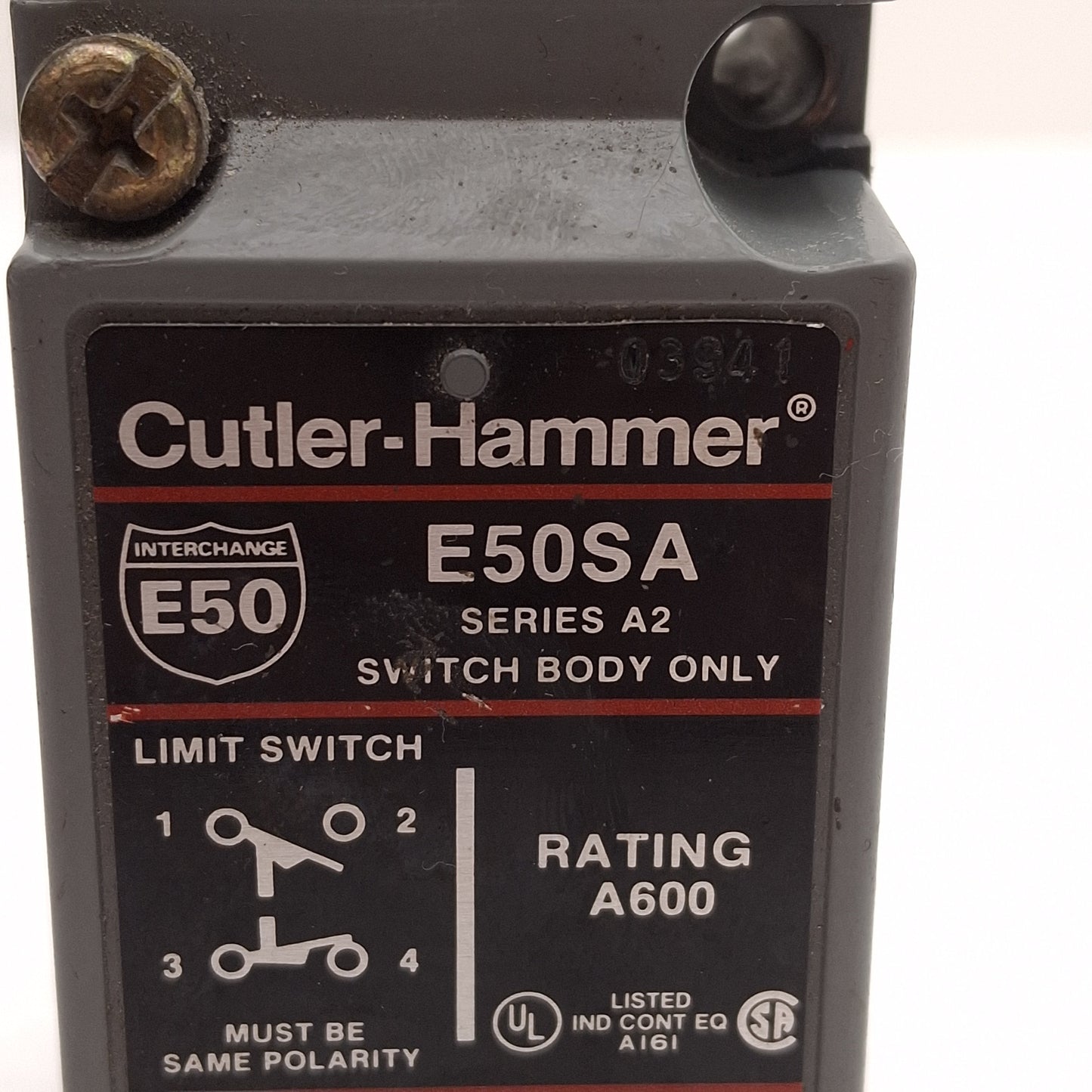 Used Cutler Hammer E50SA Wobble Head Limit Switch, 1NO+1NC SPDT, 600VAC/250VDC