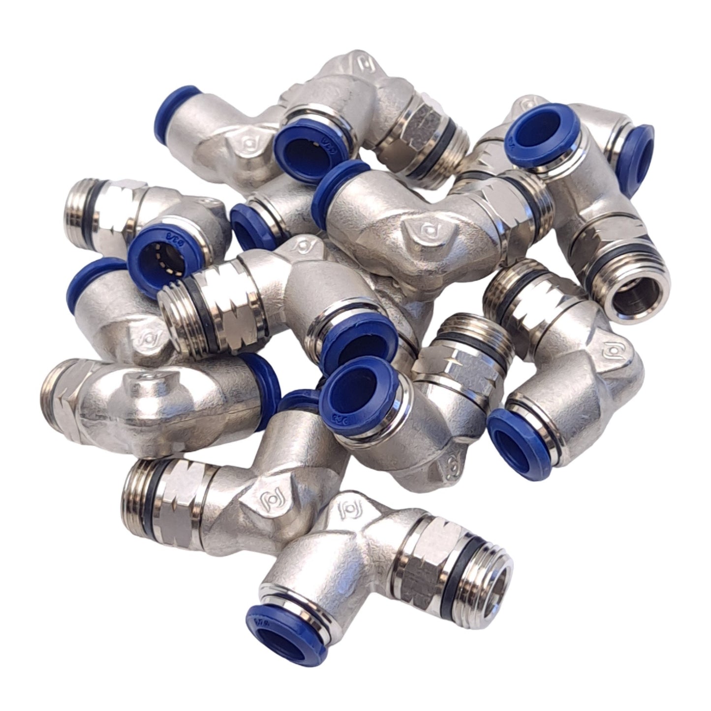 New Lot of 15 AIGNEP 87110-06-06 Pneumatic Elbow Fittings, ø3/8in One-Touch, 2.0 MPa