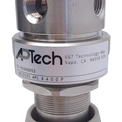 New APTech AK1010S 4PL 4400P Pressure Regulator, 1/4in NPT, 3500PSIG In, 100PSIG Out