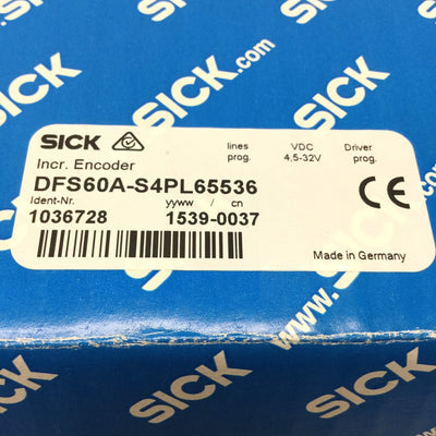 New – Open box SICK DFS60A-S4PL65536 Incremental Encoder 4.5-32V TTL/HTL 65536 PPR, Ø10mm Shaft