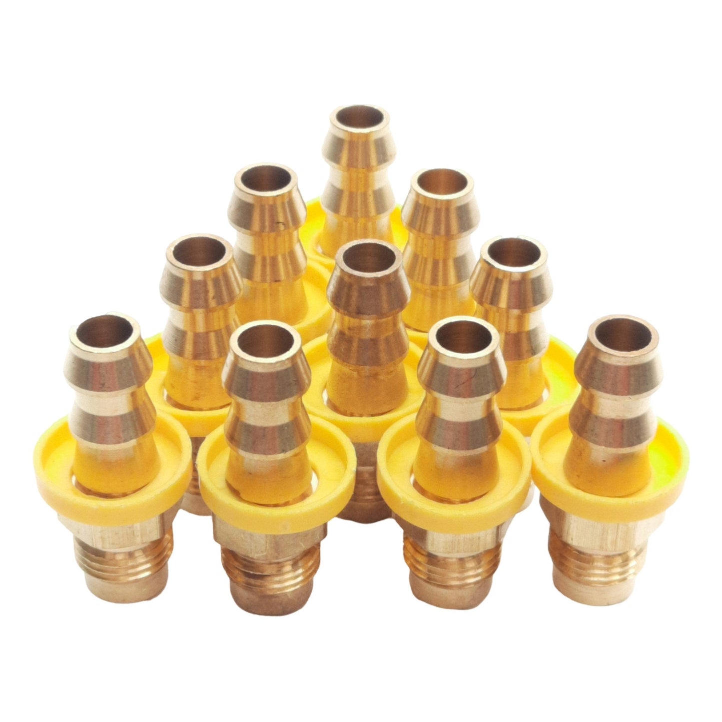 New Lot of 10 Midland 32902 Flare Adapter, 3/8" Hose Barb, 3/8" Male JIC 37°, 150PSI