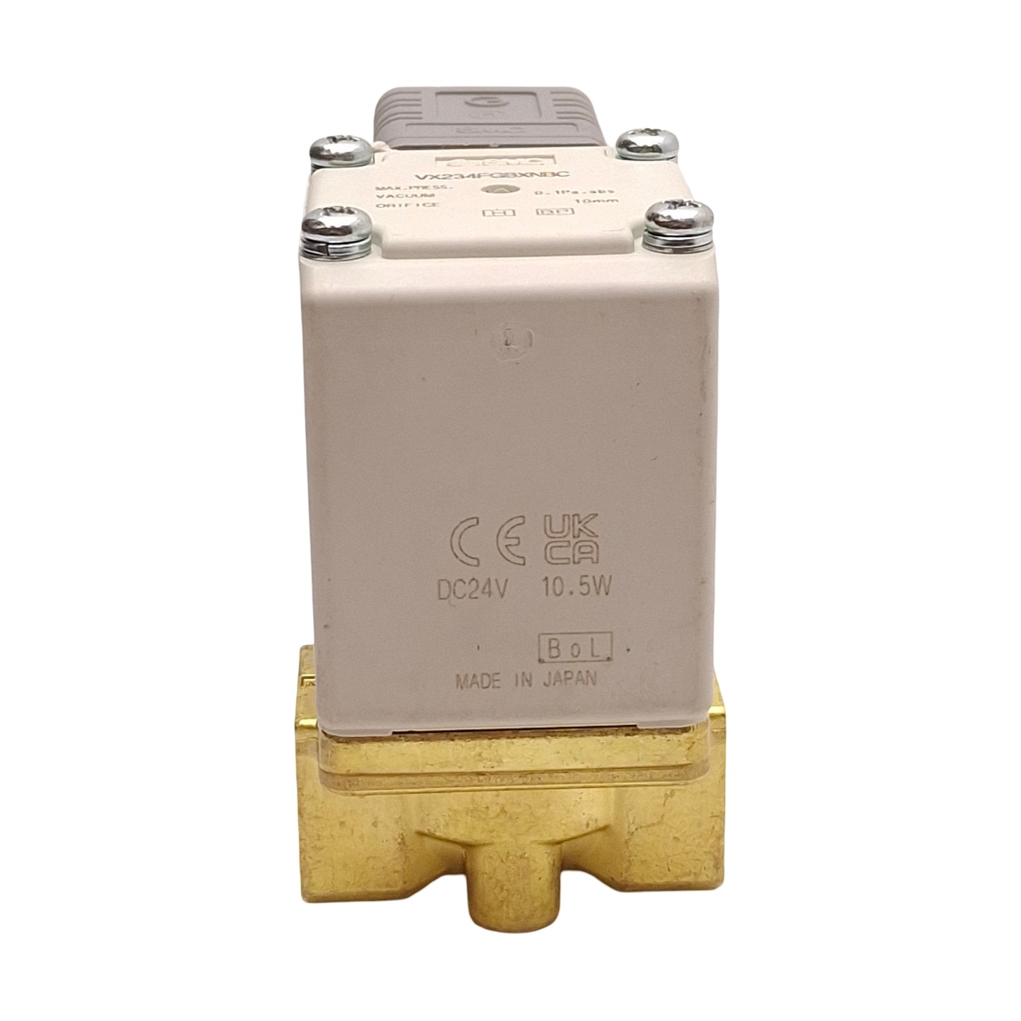 New SMC VX234FGBXNBC Vacuum Solenoid Valve, 0.1Pa.abs-atm, 3/8in NPT, 24VDC Coil