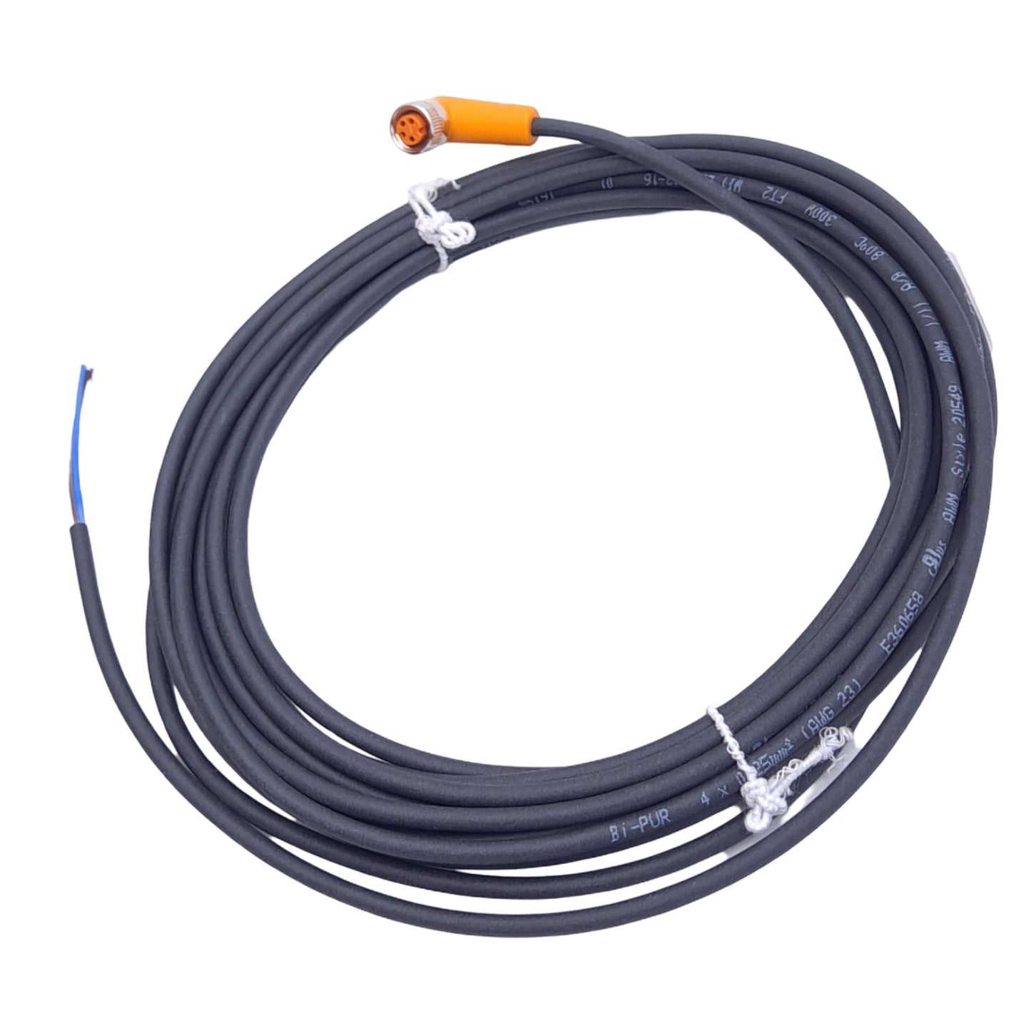 New IFM EVC154 Cordset, M8 4-Pin 90° Female to Flying Leads, 50VDC/60VAC, 3A, 5m