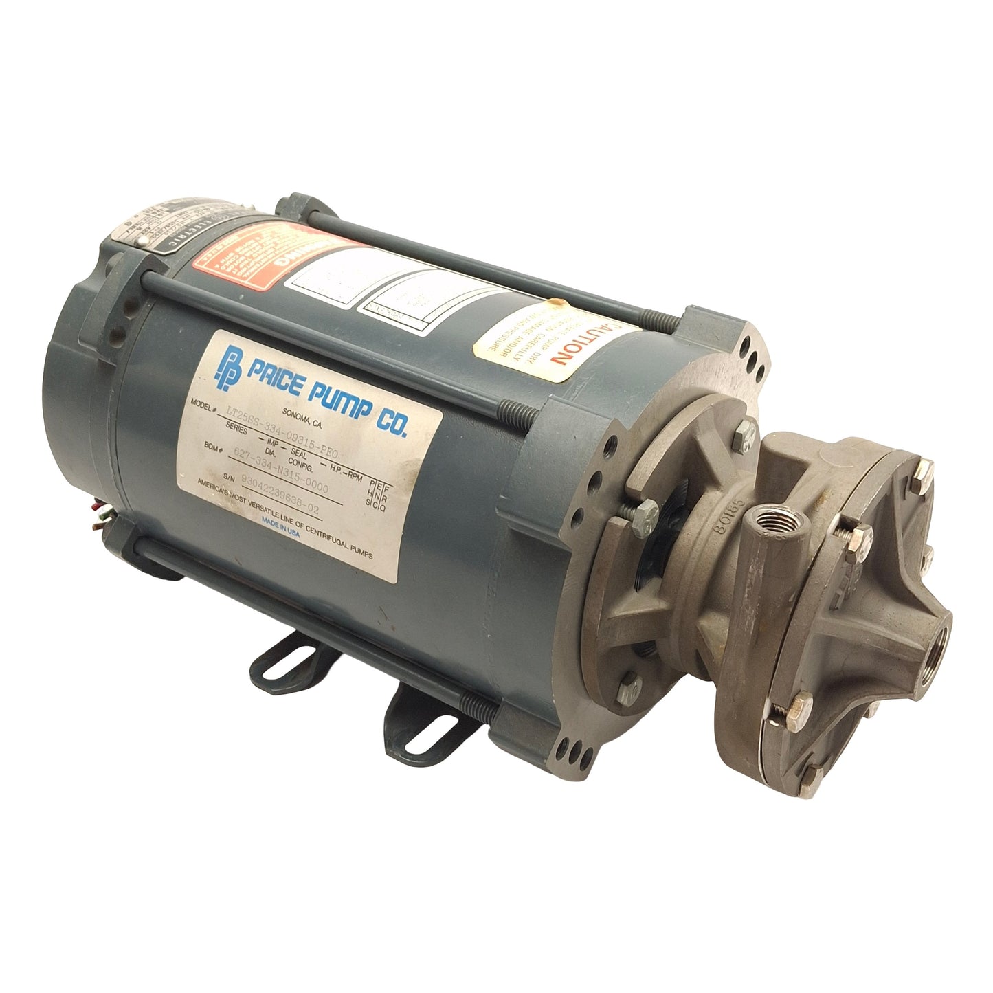 Used Price LT25SS Horizontal Centrifugal Pump 1/3HP 12GPM 115/230VAC, 1/4" & 1/2" NPT