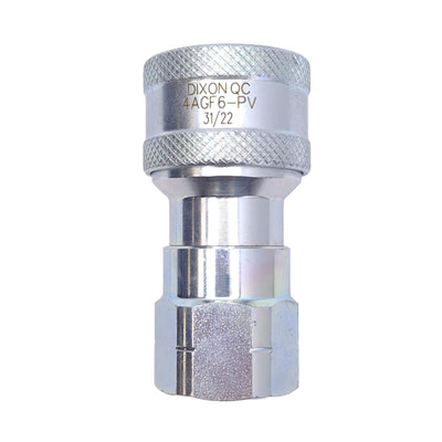 New Dixon 4AGF6-PV Agricultural Poppet Valve Coupler, ø1/2in, 3/4in NPTF, 4000 PSI