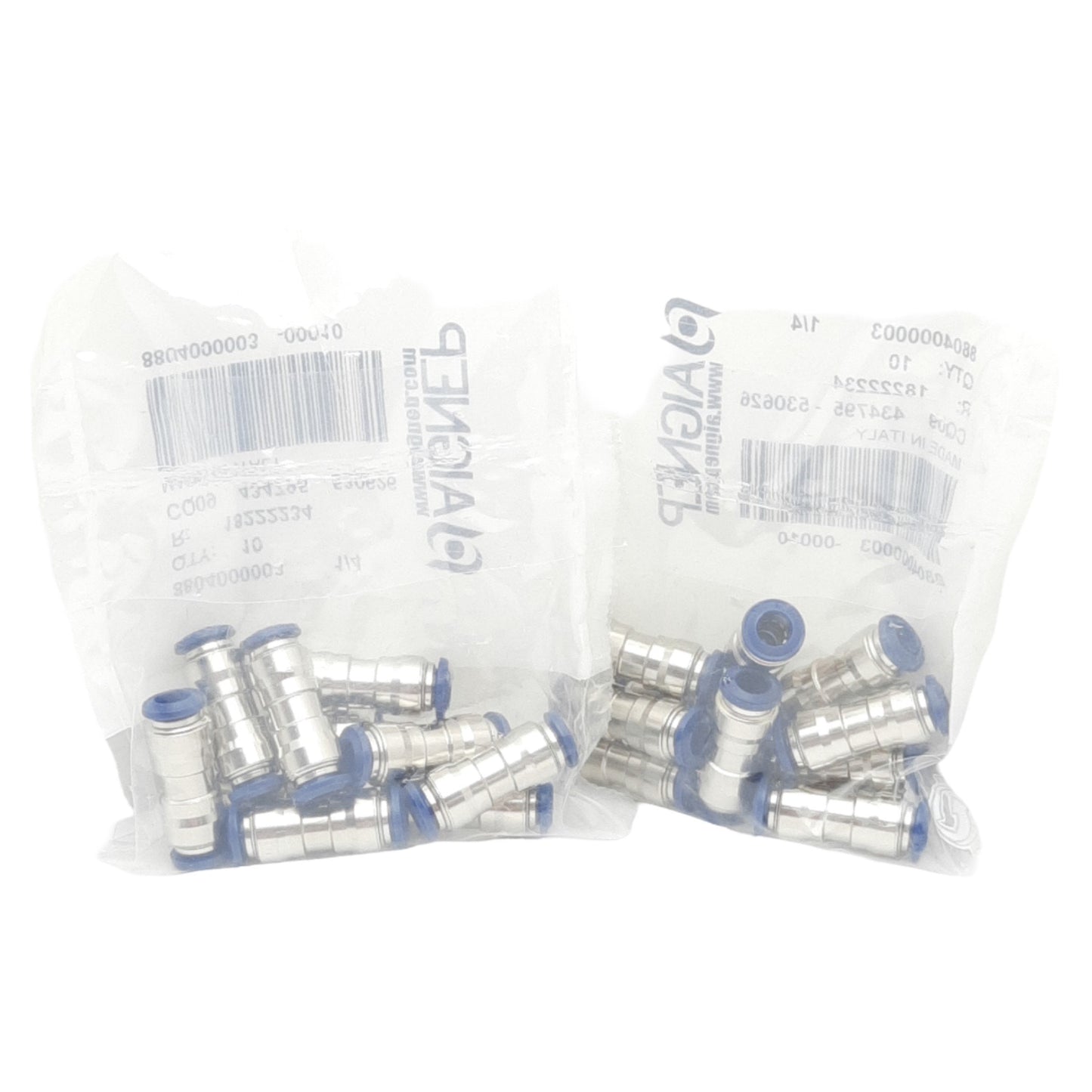 New Lot of 20 AIGNEP 88040-04 Union Tube Fitting, ø1/4in Push-to-Connect, 290PSI