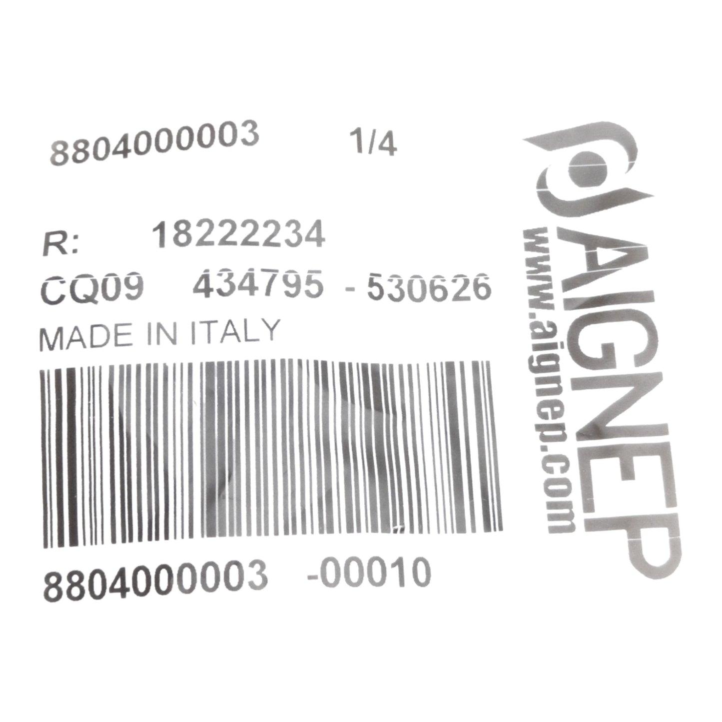 New Lot of 20 AIGNEP 88040-04 Union Tube Fitting, ø1/4in Push-to-Connect, 290PSI