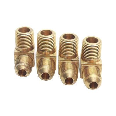 New lot of 4 Midland 10295B Elbow Fitting 90°, 3/8" M SAE 45°, 3/8" M NPTF, 1000PSI