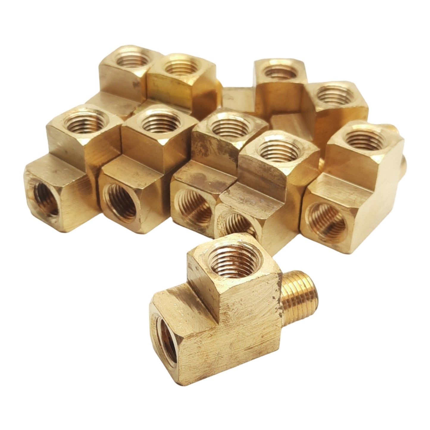 New Lot of 10 Midland 28246 Street Tee, 1/4" Male NPTF, 1/4" Female NPTF, 1200PSI