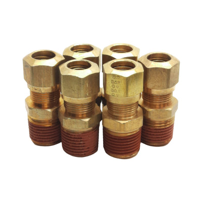 New Lot of 6 Midland 38082 Brass Adapter, ø1/2in Tube OD, 1/2in Male NPTF, 150PSI