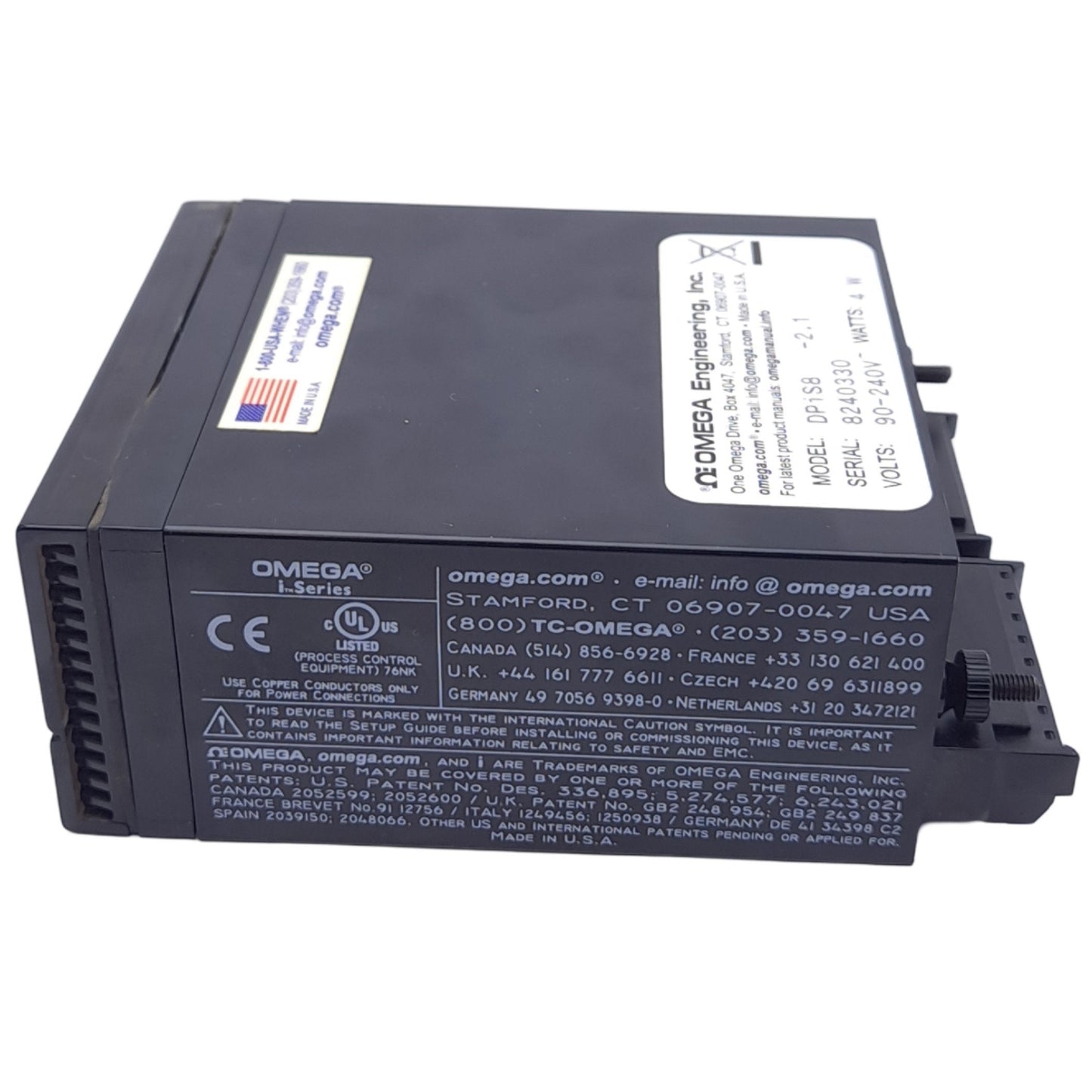 New OMEGA DPiS8 Digital Panel Meter, 0-10V 0-20mA Input, 1/8 DIN, 90-240VAC, 4W