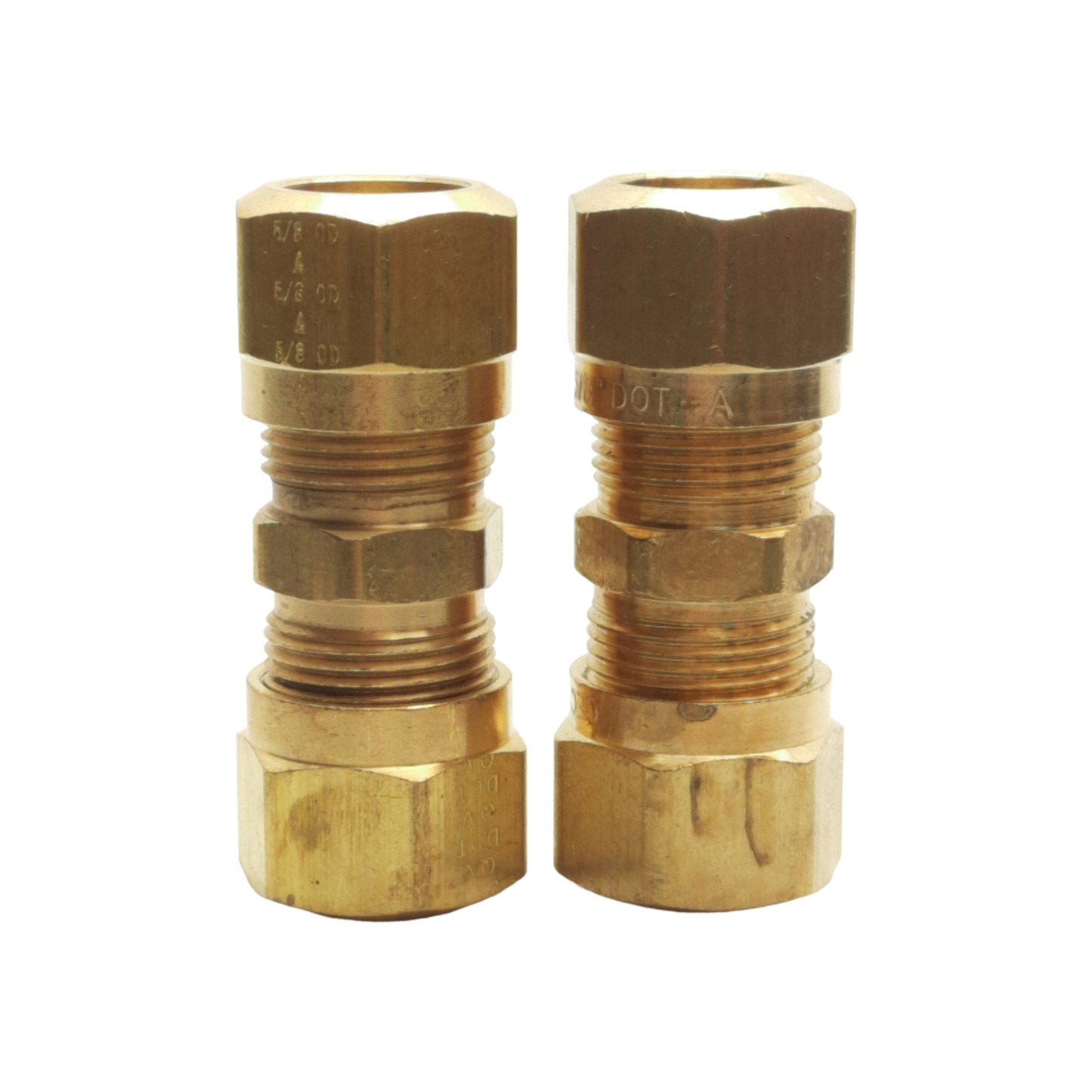 New Lot of 2 Midland 38022 Brass Air Brake Union, ø5/8in Tube OD Both Sides, 150PSI