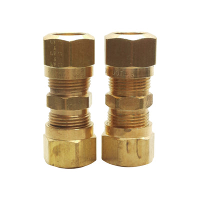 New Lot of 2 Midland 38022 Brass Air Brake Union, ø5/8in Tube OD Both Sides, 150PSI