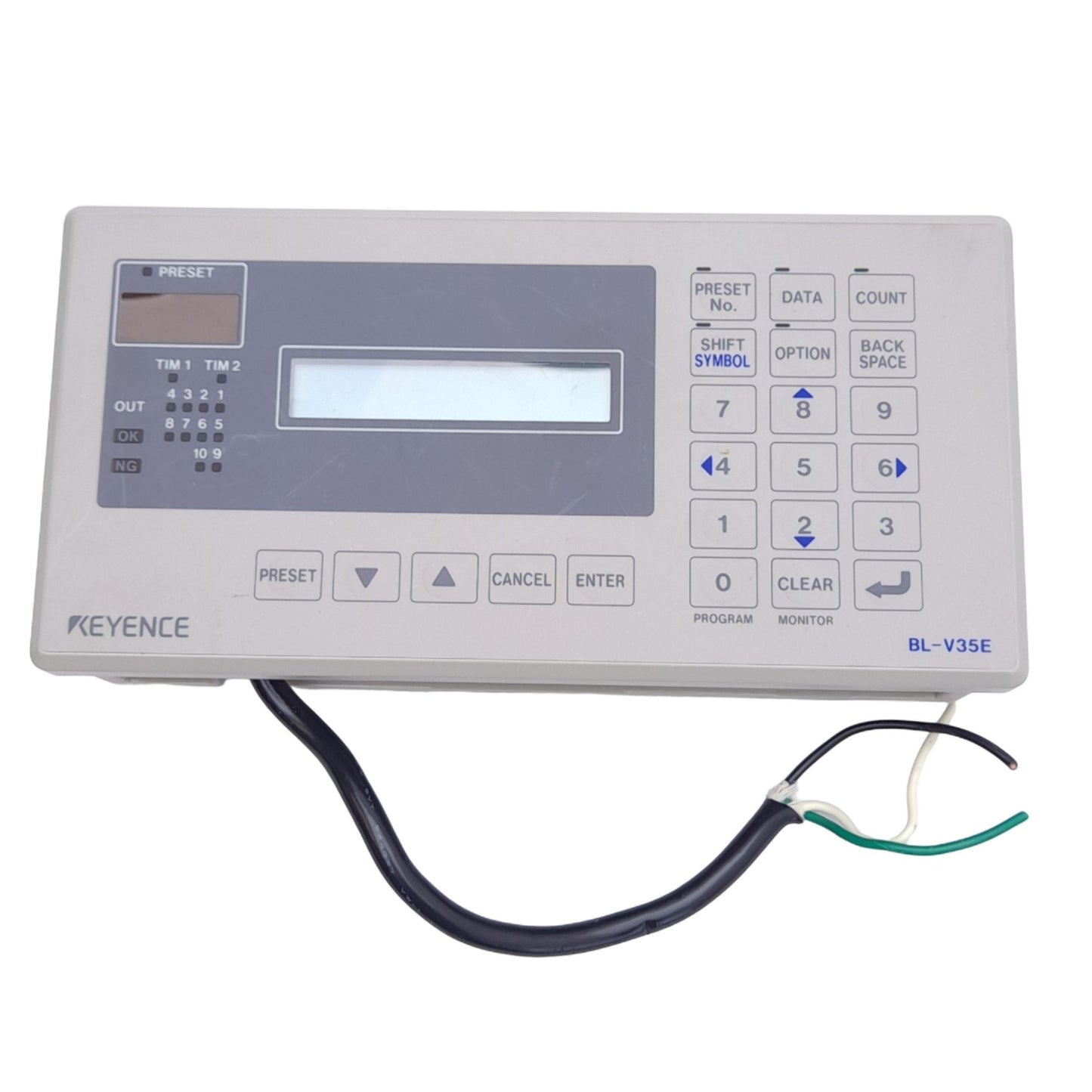 Used Keyence BL-V35E Barcode Display Interface, 100-120VAC 20A, NPN Open, RS-232C