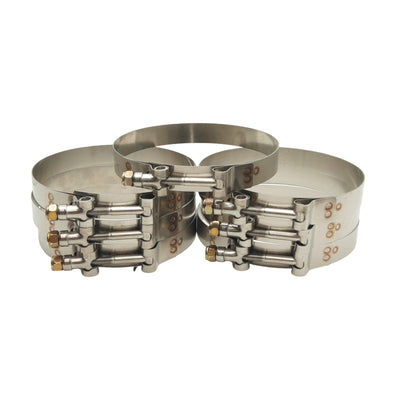 New Lot of 7 Dixon STBC500 T-Bolt Clamp Stainless Steel, Hose OD 4.75in to 5.06in