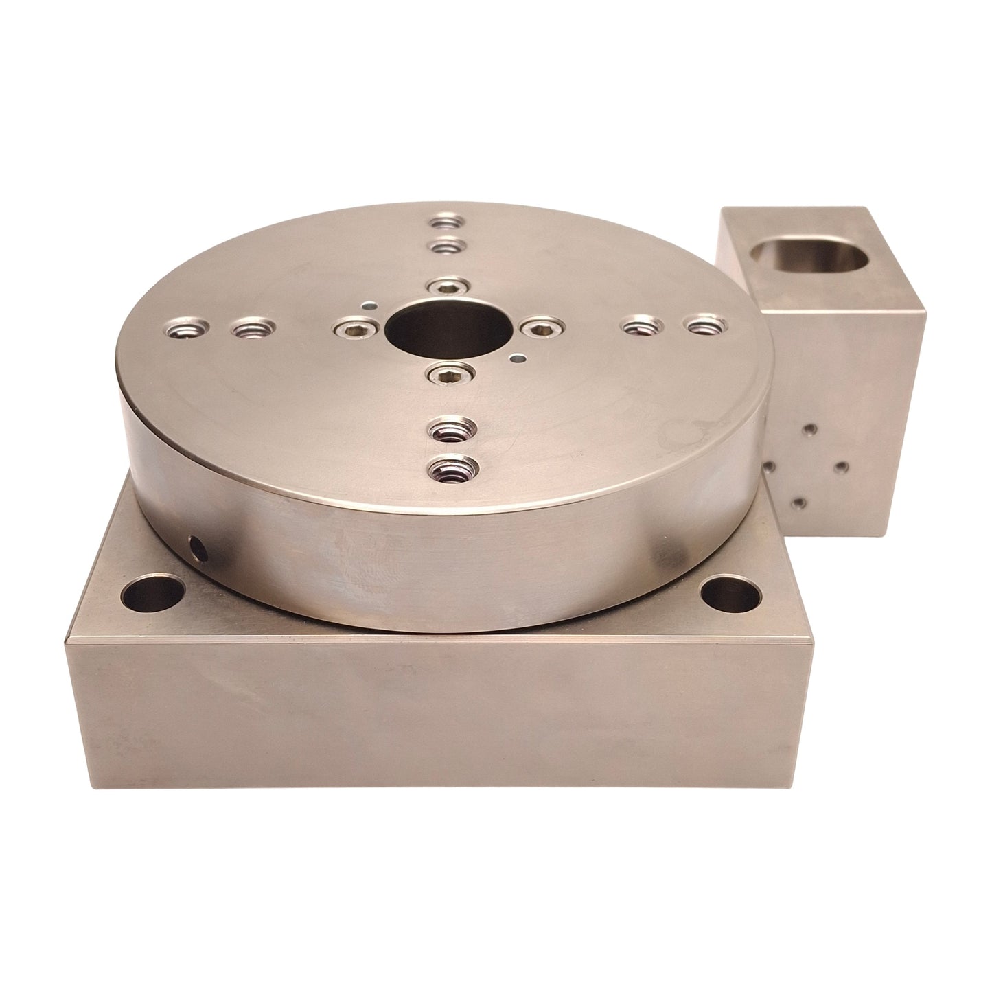 Used Parker 20502RT-ESH1C1M1E1 Rotary Actuator, ø5" Table, 90:1, NEMA 23, Zinc Plated