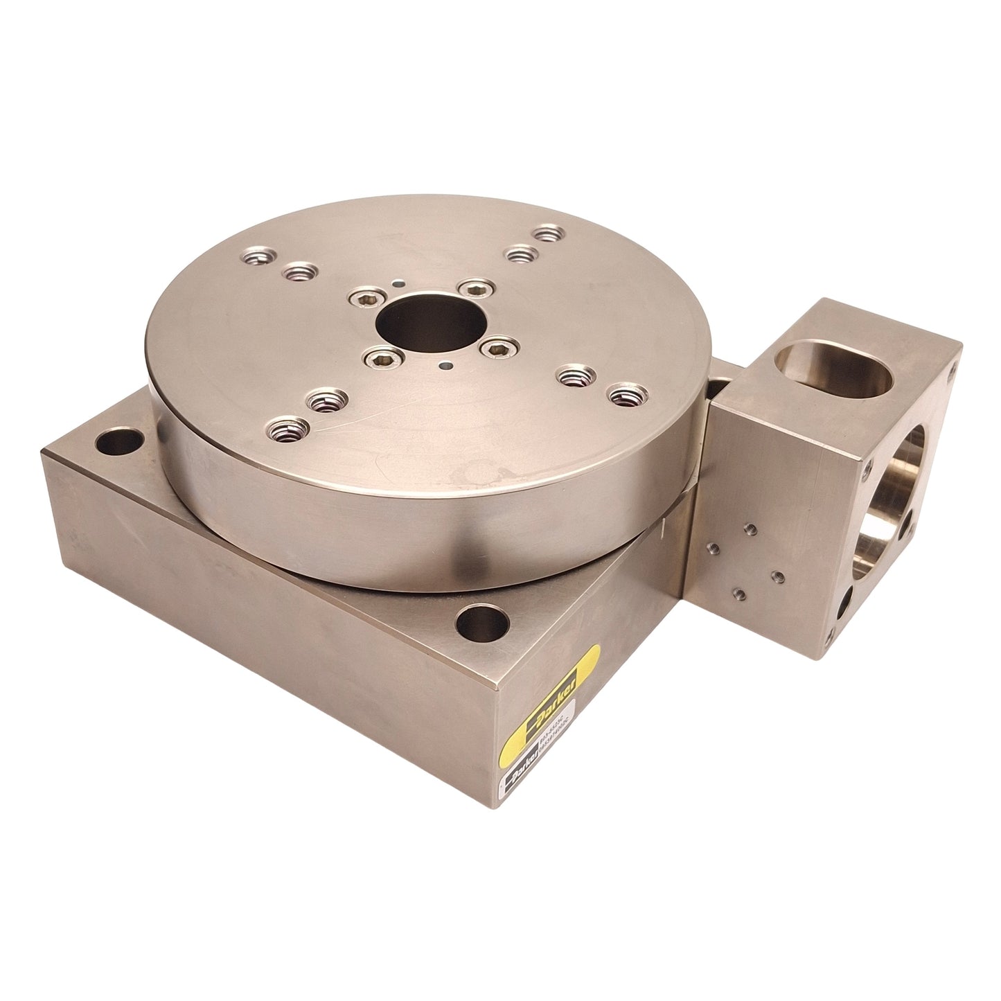 Used Parker 20502RT-ESH1C1M1E1 Rotary Actuator, ø5" Table, 90:1, NEMA 23, Zinc Plated