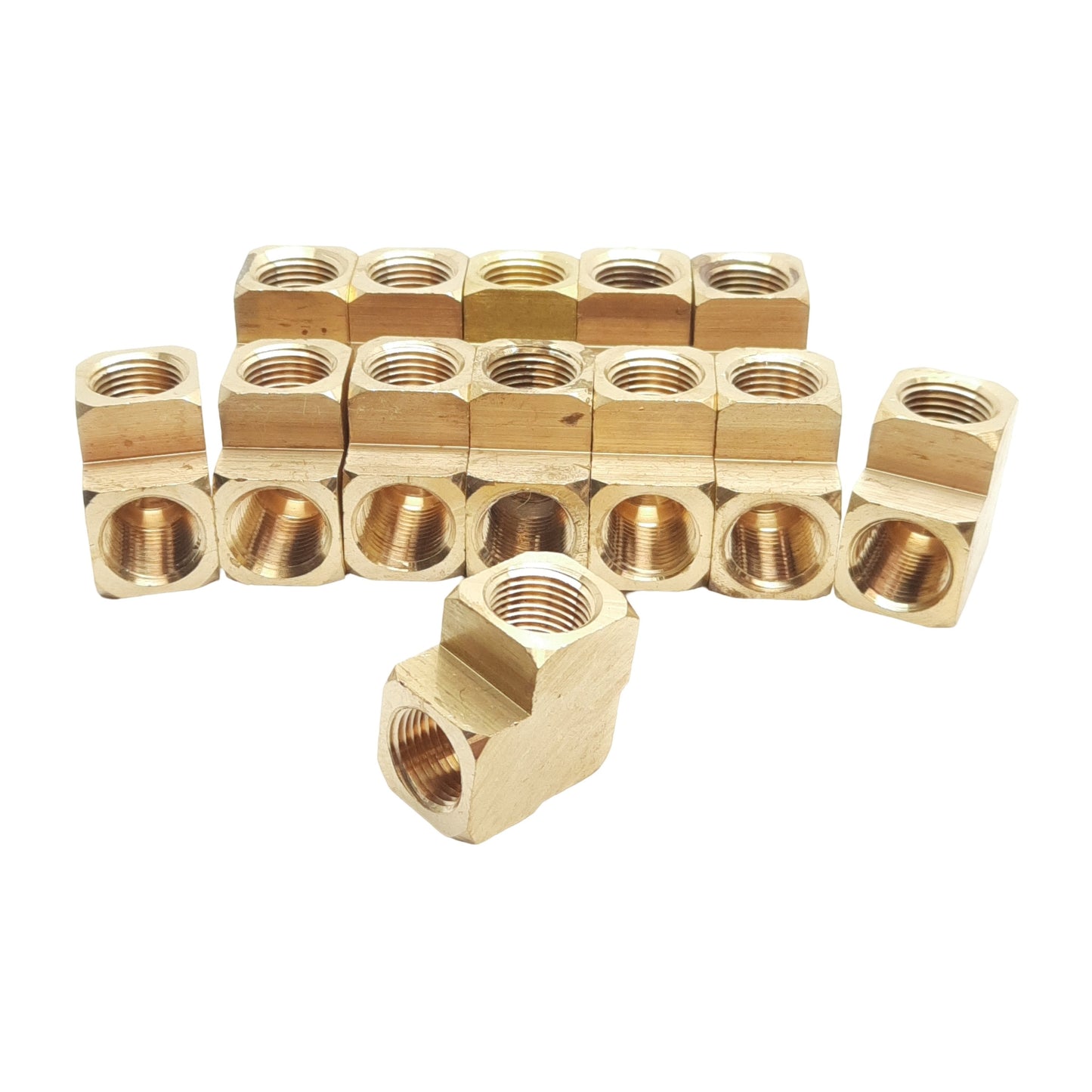 New Lot of 13 Midland 28003 Brass Fitting Elbow 90°, 3/8in Female NPTF, 1200psi