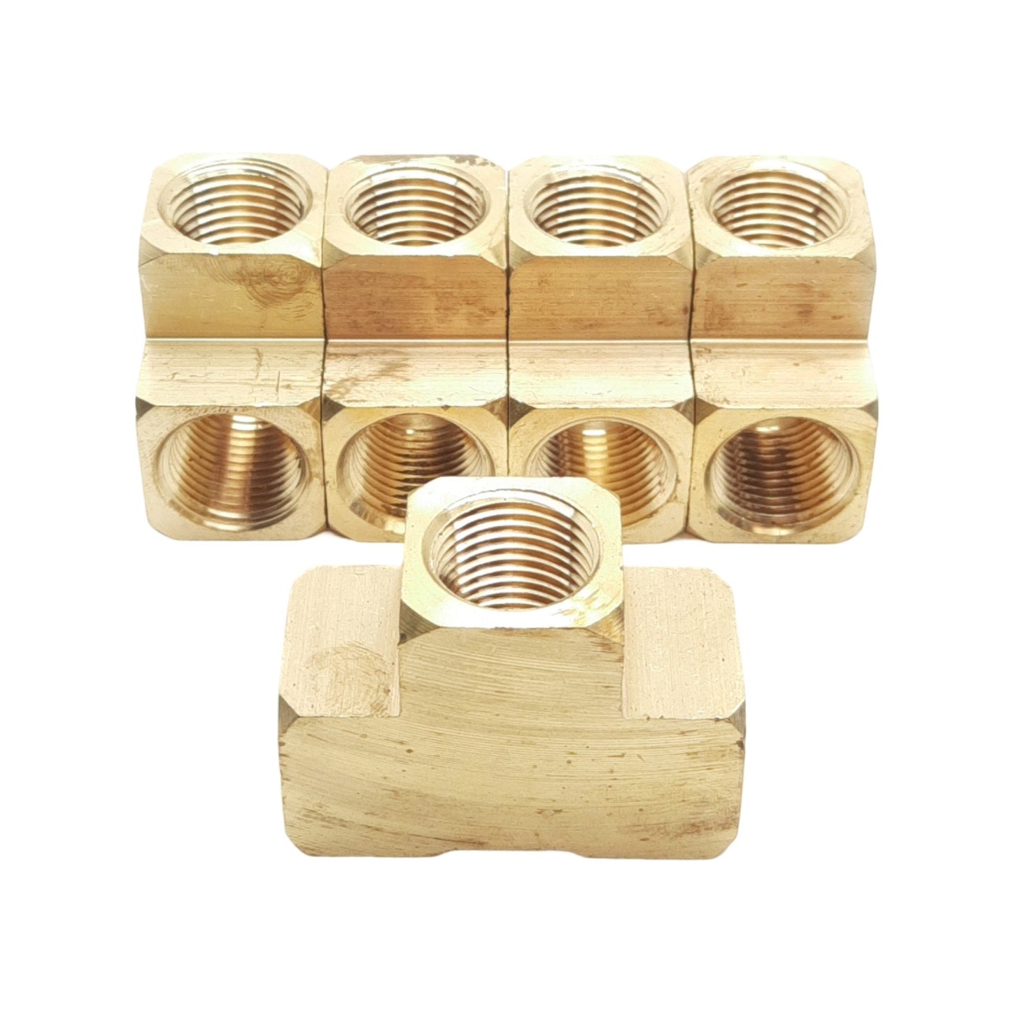 New Lot of 5 Midland 28027 FIP Brass Union Tee, 1/2in Female NPTF, 1200psi