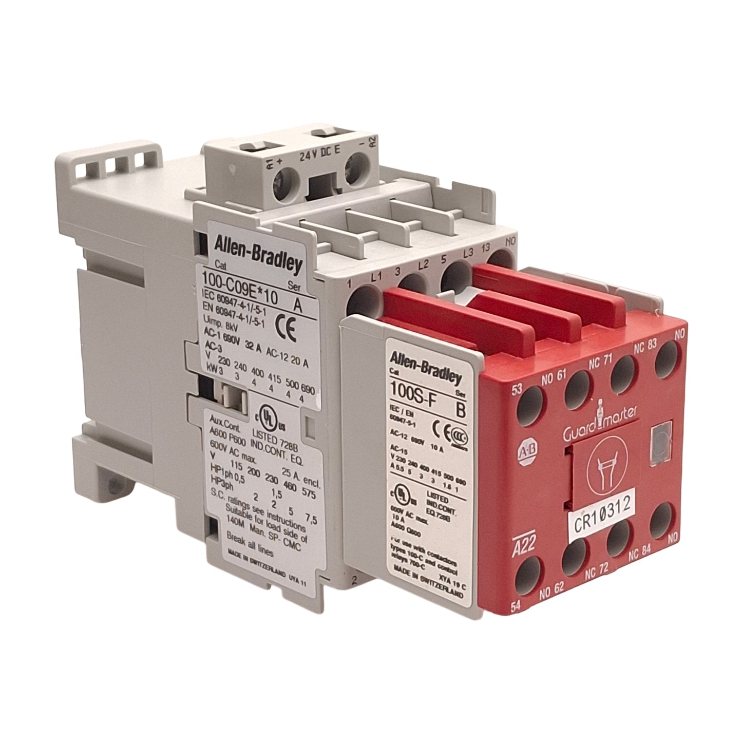 Used Allen Bradley 100S-C09EJ32C Guardmaster Safety Contactor, 3NO+2NC, 9A 600VAC