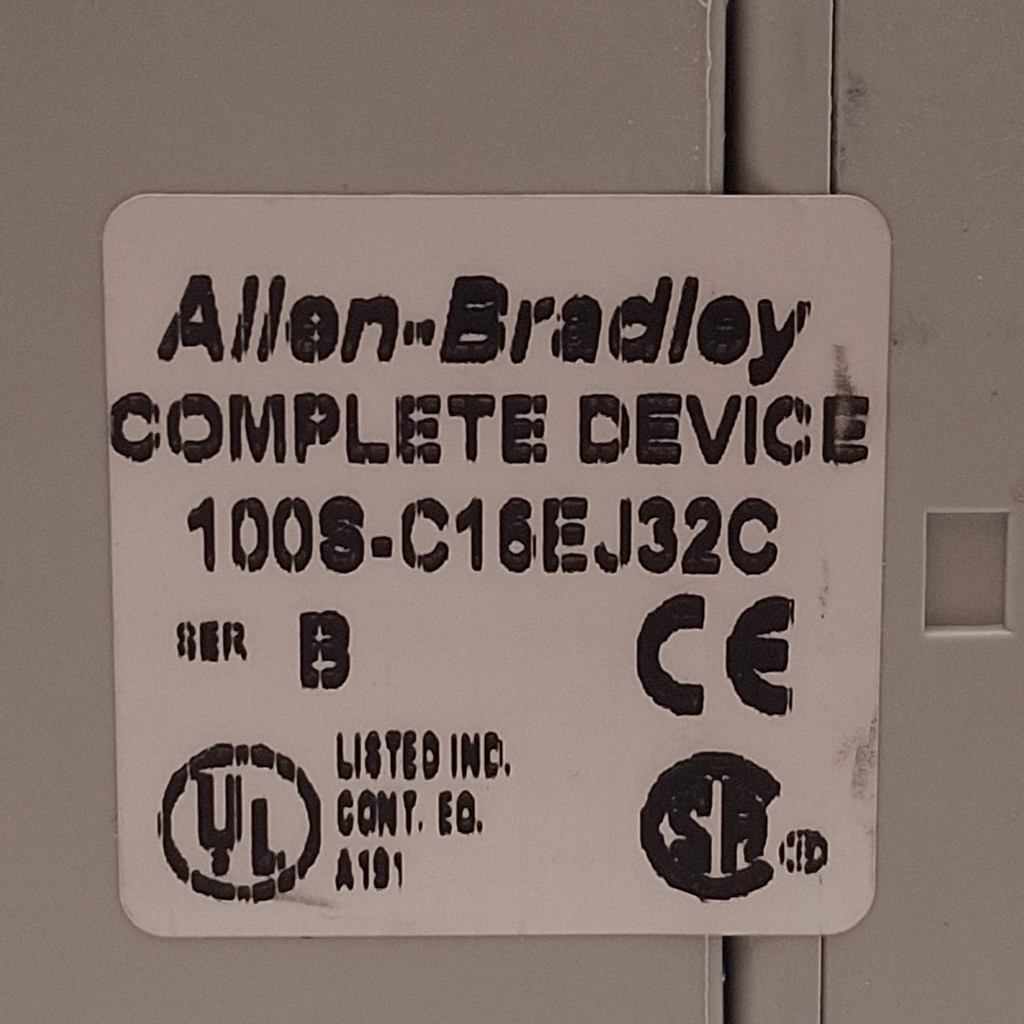 Used Allen Bradley 100S-C16EJ32C Guardmaster Safety Contactor, 3NO+2NC, 16A 600VAC