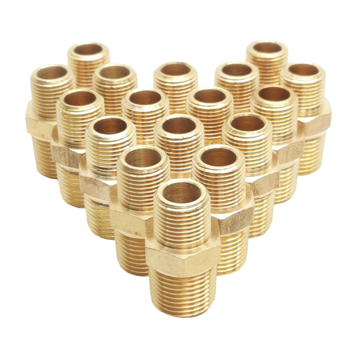 New Lot of 17 Midland 28224 Hex Fitting, 1/2in Male NPTF, 3/8in Male NPTF, 1200psi