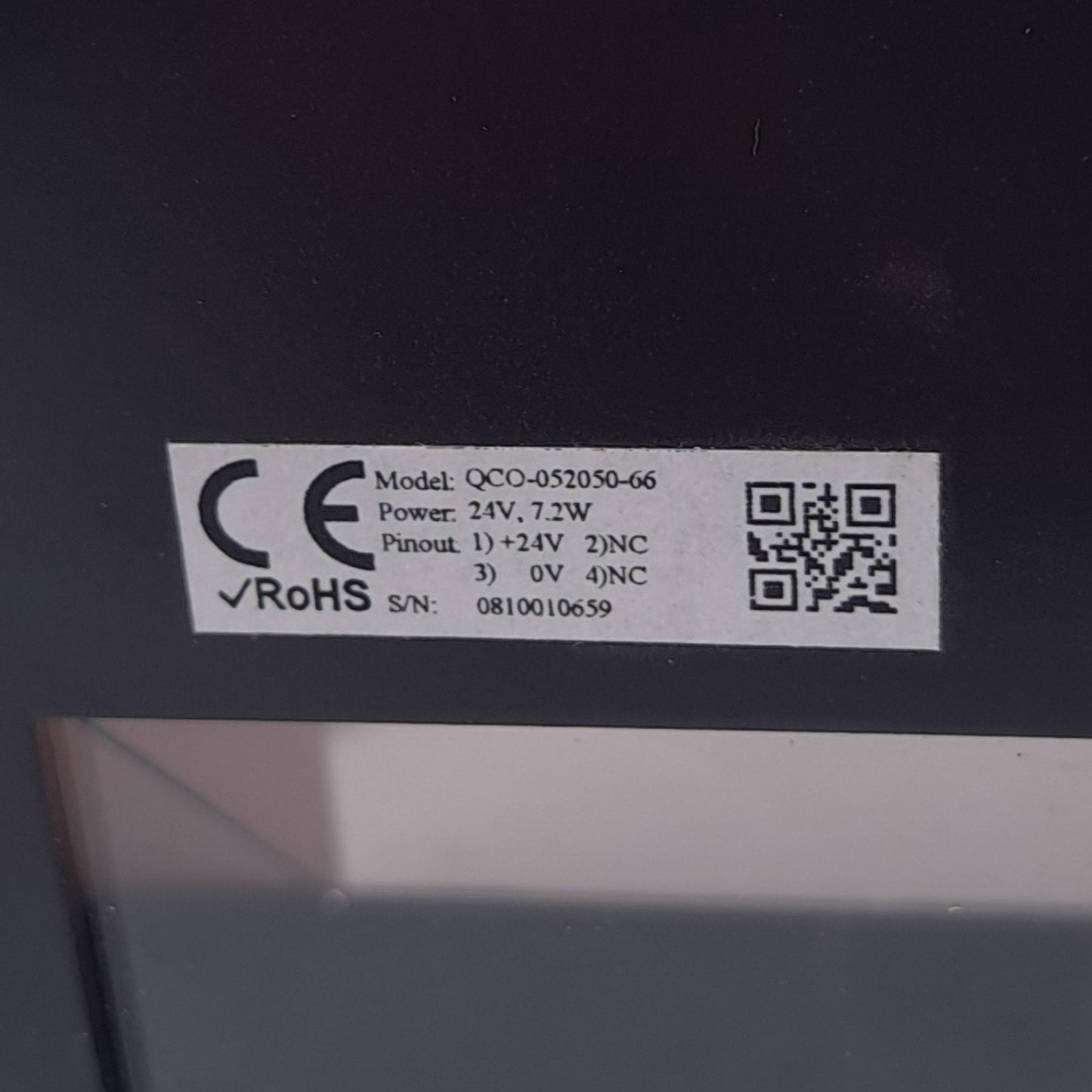 Used Omron QCO-052050-66 Coaxial Red Light, 24V 7.2W, M12 4-P Male, 91.5x66.7x56.5mm