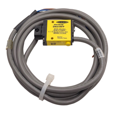 Used Banner Engineering SM31RFP MINI-BEAM Plastic Fiber Optic Receiver, 10-30VDC, 2m