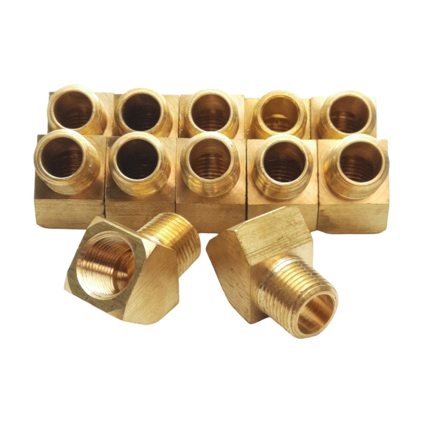 New Lot of 12 Midland 28232 Street Elbow, 3/8" Male NPTF, 3/8" Female NPTF, 1200psi