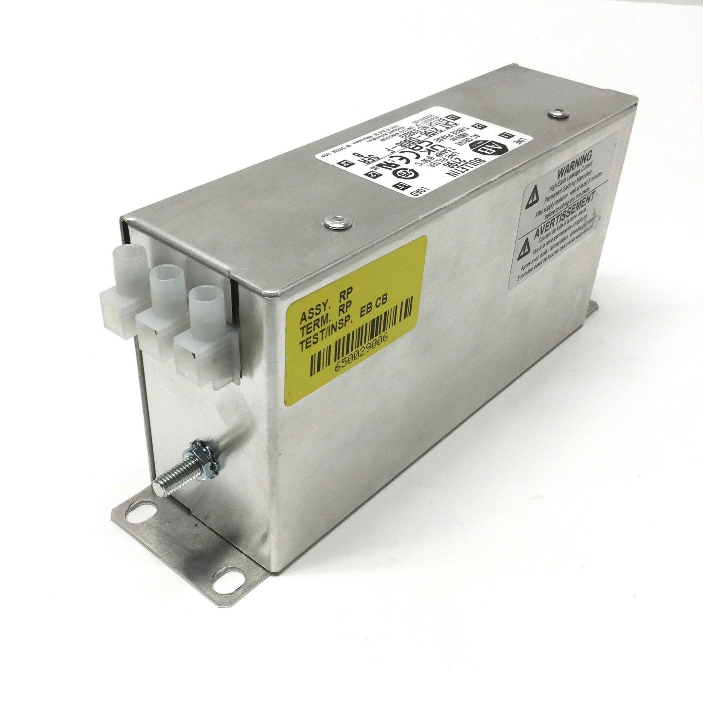 Used Allen Bradley 2198-DB08-F Kinetix 5500 Three-Phase Line Filter, 480VAC 7.5A