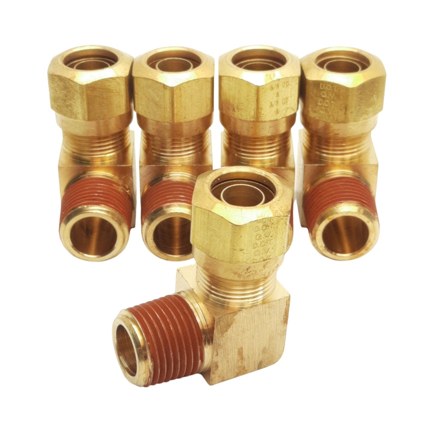 New Lot of 5 Midland 38107 Air Brake Elbow 90°, ø5/8" Tube OD 1/2" Male NPTF, 150psi