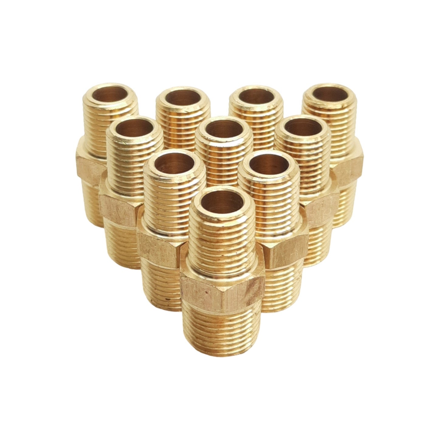 New Lot of 10 Midland 28222 Hex Fitting, 3/8in Male NPTF, 1/4in Male NPTF, 1200psi