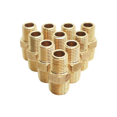 New Lot of 10 Midland 28222 Hex Fitting, 3/8in Male NPTF, 1/4in Male NPTF, 1200psi