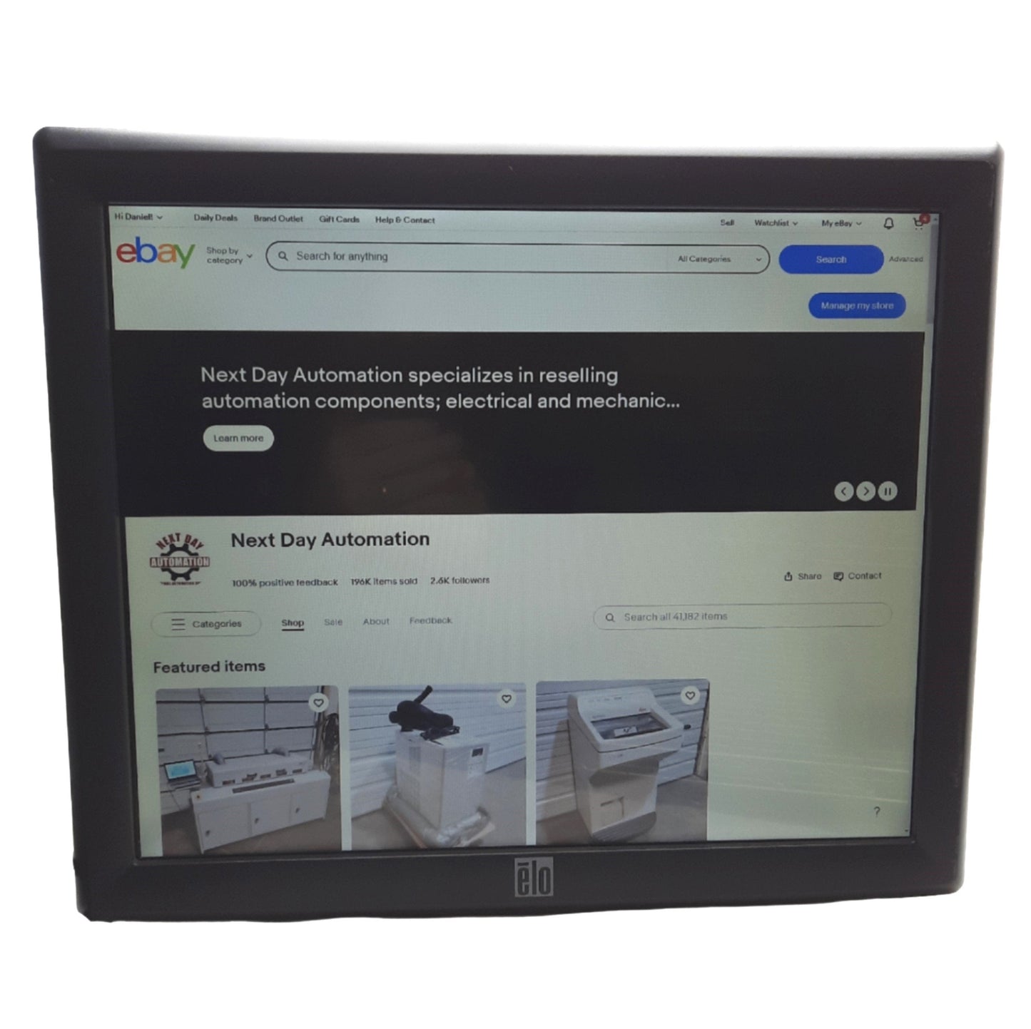 Used Elo E29+2567 Touchscreen Monitor, 17in, TFT Active Matrix, 1280x1024, VGA/USB-B