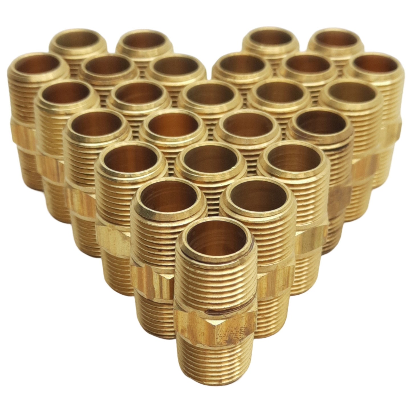 New Lot of 25 Midland 28213 Hex Fitting, 3/8in Male NPTF x 3/8in Male NPTF, 1200psi