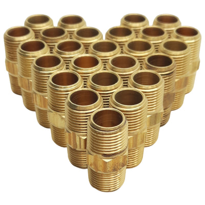 New Lot of 25 Midland 28213 Hex Fitting, 3/8in Male NPTF x 3/8in Male NPTF, 1200psi