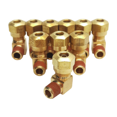 New Lot of 10 Midland 38091 Air Brake Elbow, ø1/4in Tube OD, 1/8in Male NPTF, 150psi