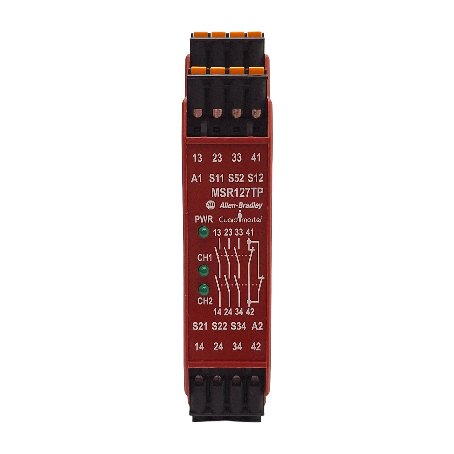 Used Allen Bradley 440R-N23132-S Guardmaster Safety Relay, 3NO + 1NC Aux, 24VAC/DC