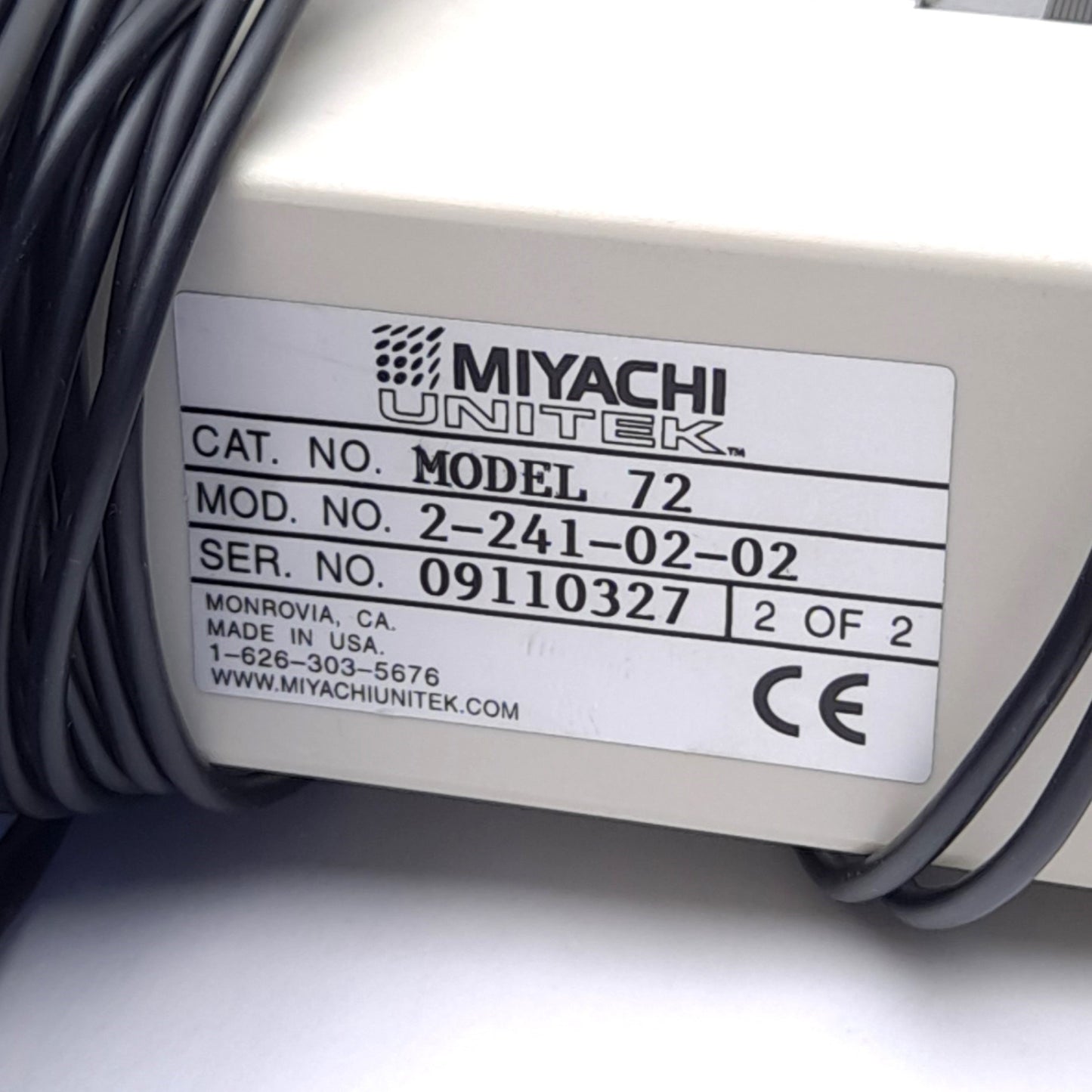 Used Miyachi Unitek 2-241-02-02 Servo Motor Driven Weld Head, 70 Series, Model 72