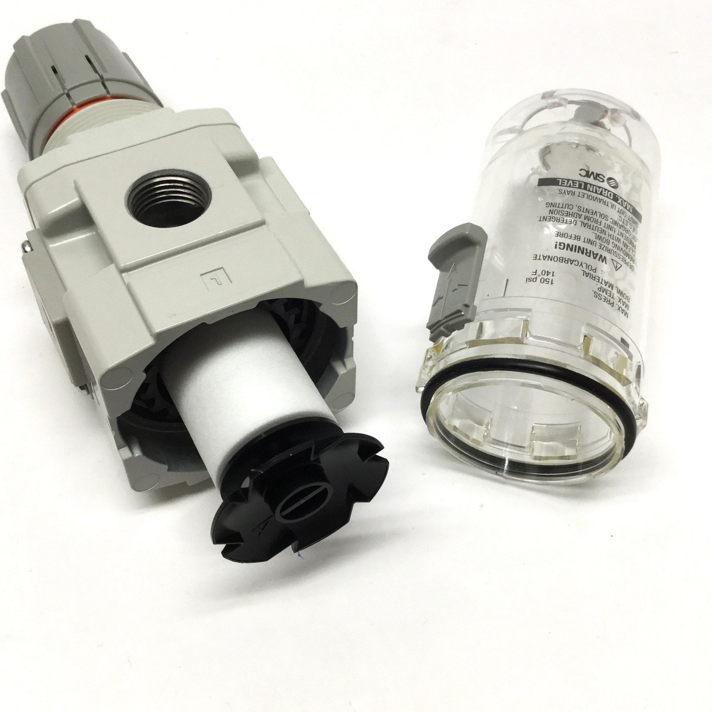 Used SMC AW30-N03-Z Pneumatic Filter/Regulator 7-125psi Set Pressure, 3/8" NPT