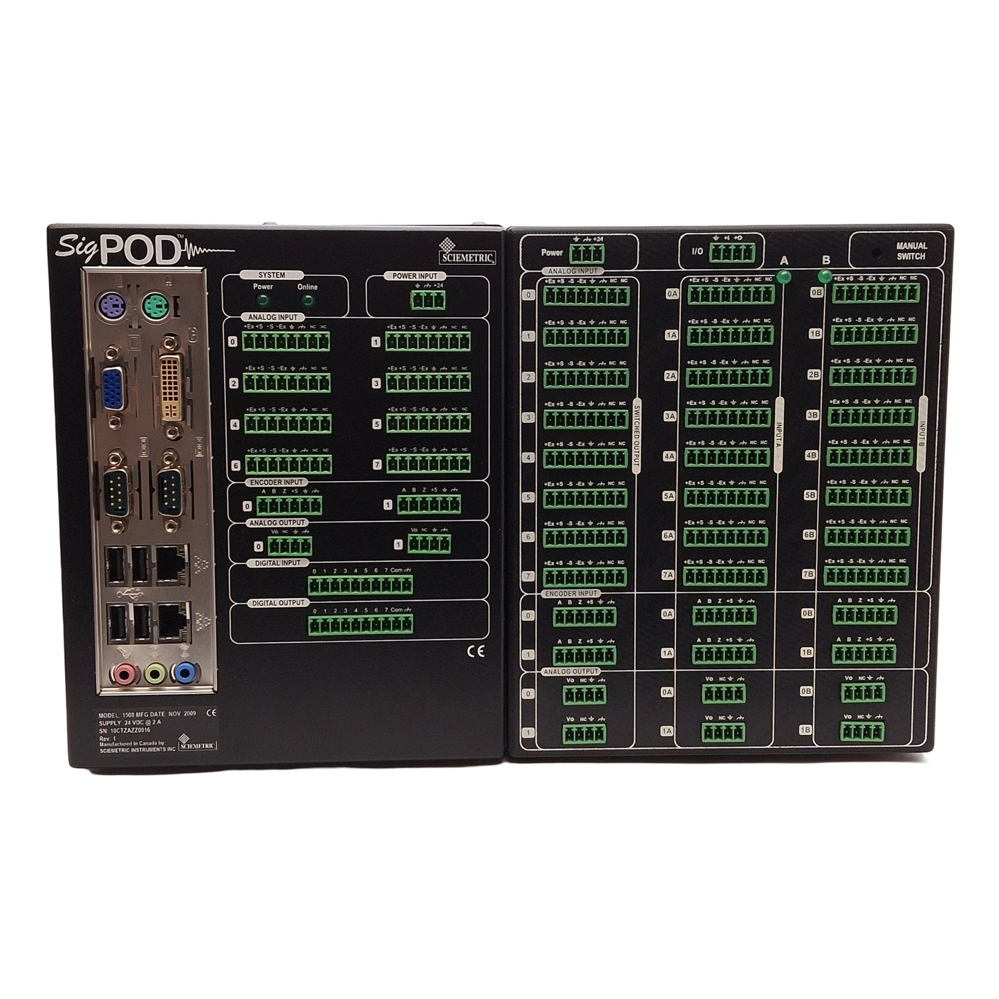 Used Sciemetric 1508 sigPOD 8-Channel Monitor & Control + 24-Channel Expansion, 24VDC