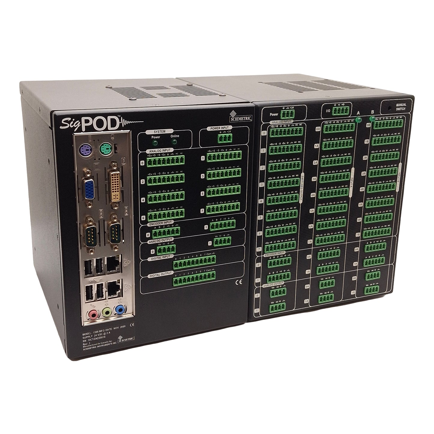 Used Sciemetric 1508 sigPOD 8-Channel Monitor & Control + 24-Channel Expansion, 24VDC