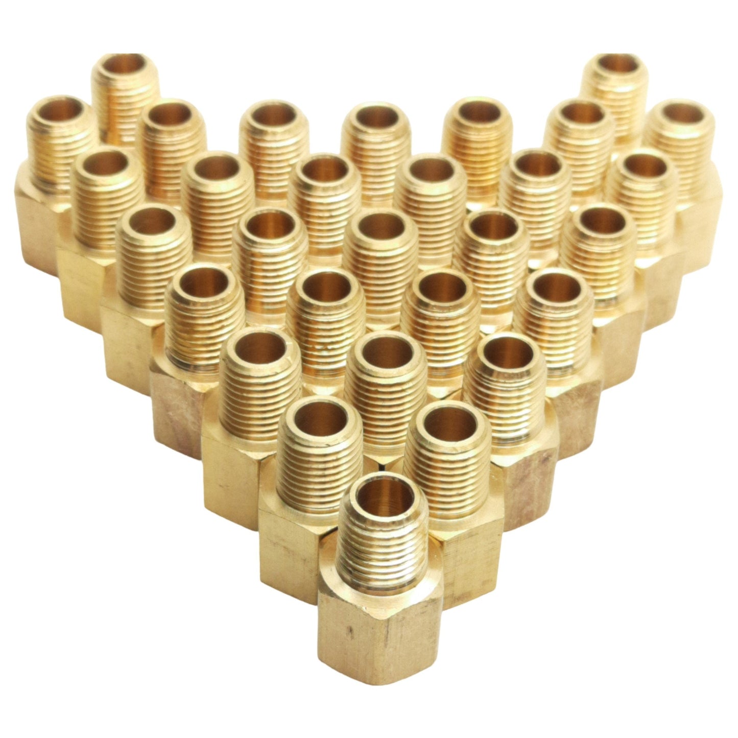 New Lot of 30 Midland 28192 Brass Adapter, 1/4" Female NPTF, 1/4" Male NPTF, 1200psi