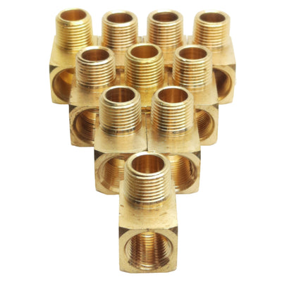 New Lot of 10 Midland 28158 Street Elbow 3/8in Female NPTF, 3/8in Male NPTF, 1200psi