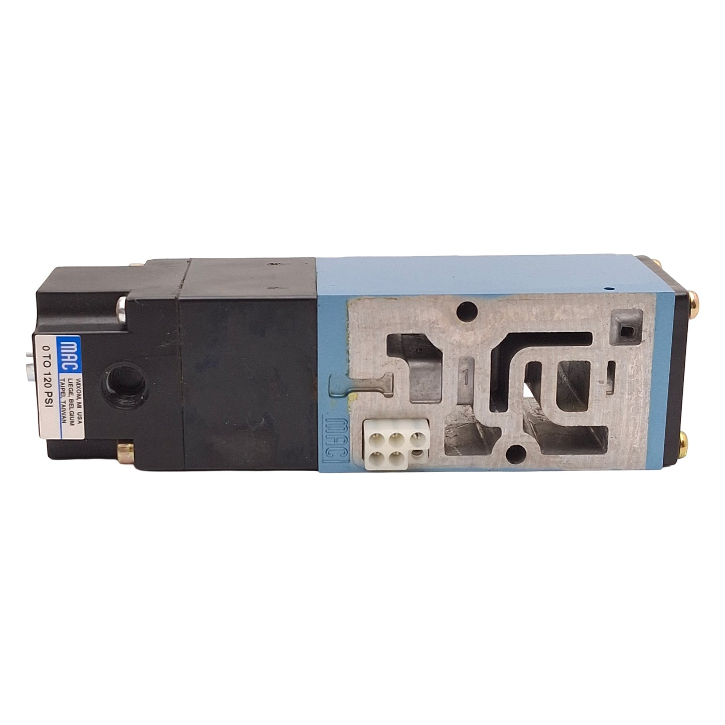Used MAC PR82A-AADA Pressure Regulator Block, 150PSI Supply, 0-120PSI Set, Cv=1.08
