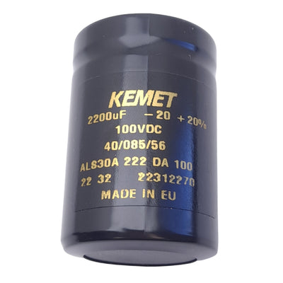 New Lot of 3 Kemet ALS30A222DA100 Electrolytic Capacitors, 2200µF, 100VDC, ø36mm