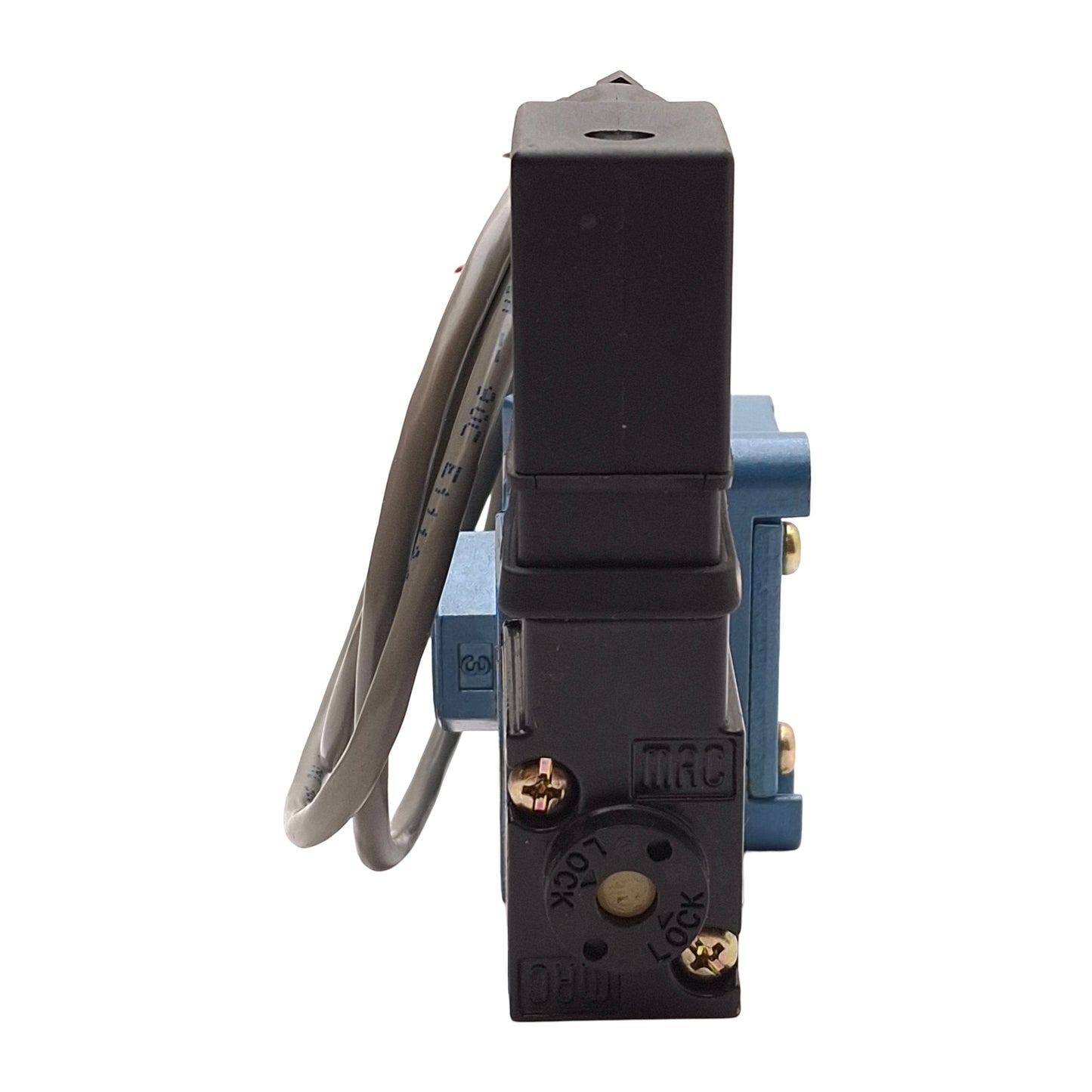 Used MAC 55B-12-PI-591JB Solenoid Valve, Normally Closed, 150PSI, 3/8NPTF, 24VDC Coil