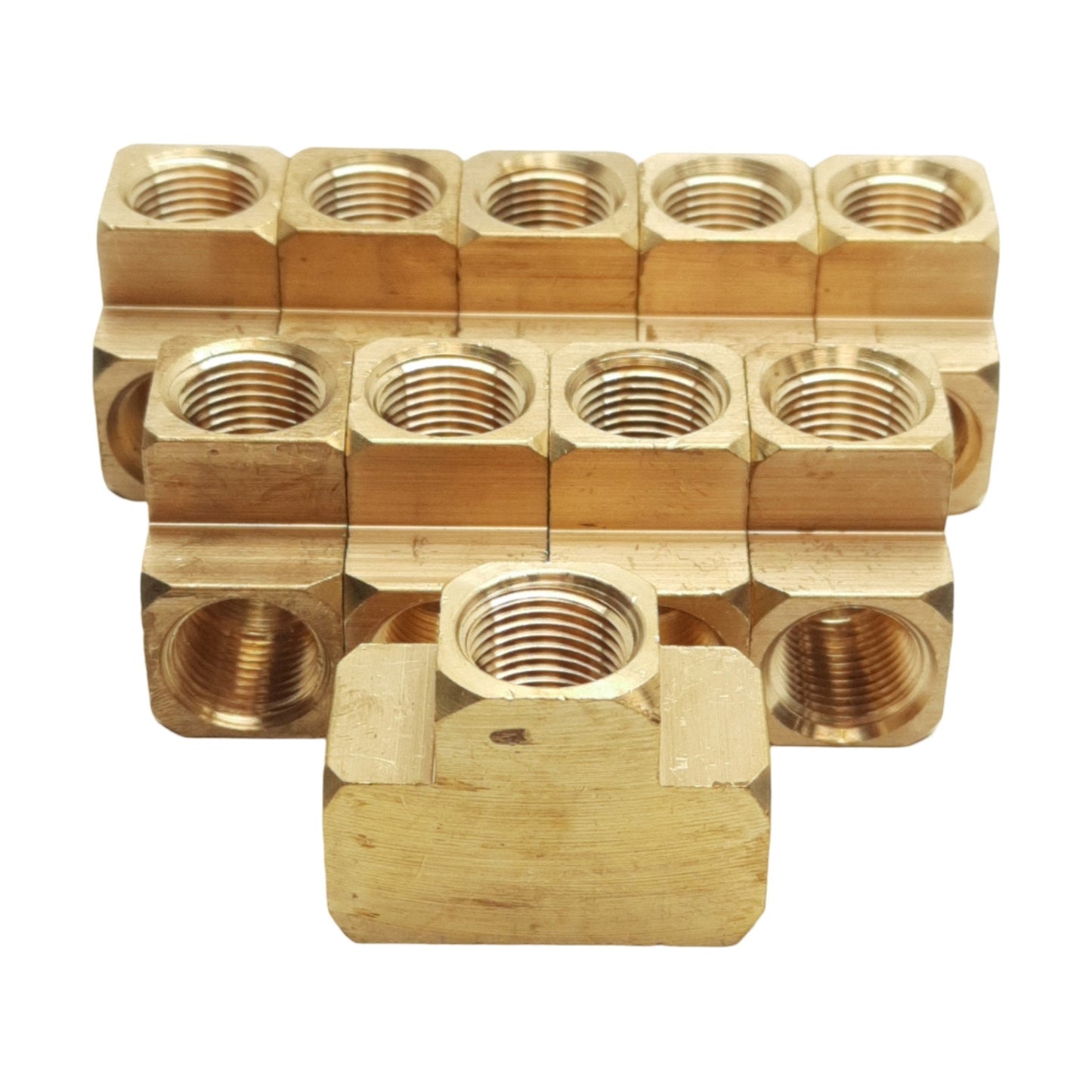 New Lot of 10 Midland 28026 Union Tee, 3/8in x 3/8in x 3/8in Female NPT, 1200psi