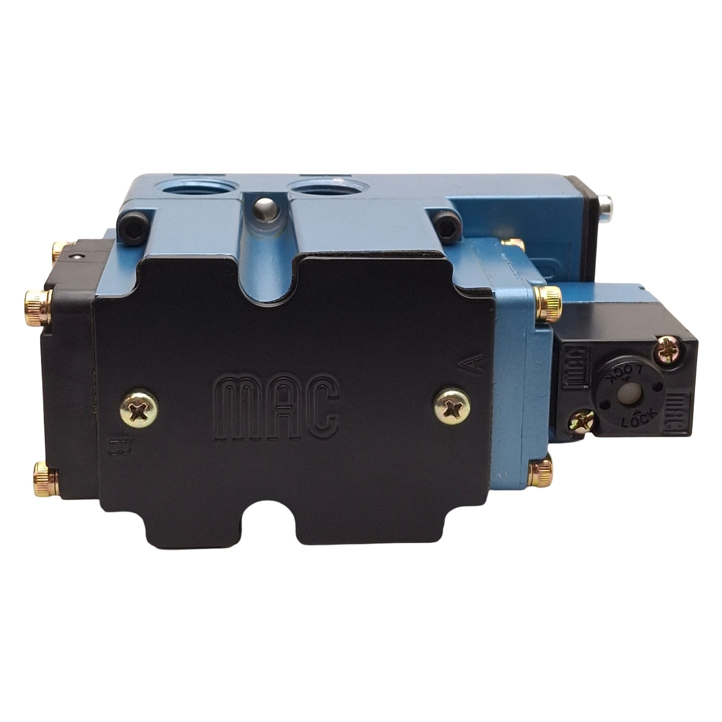 Used MAC 6511B-211-PM-501DA Solenoid Valve, 4-Port 2-Way, 150PSI, 1/2NPTF, 24VDC Coil