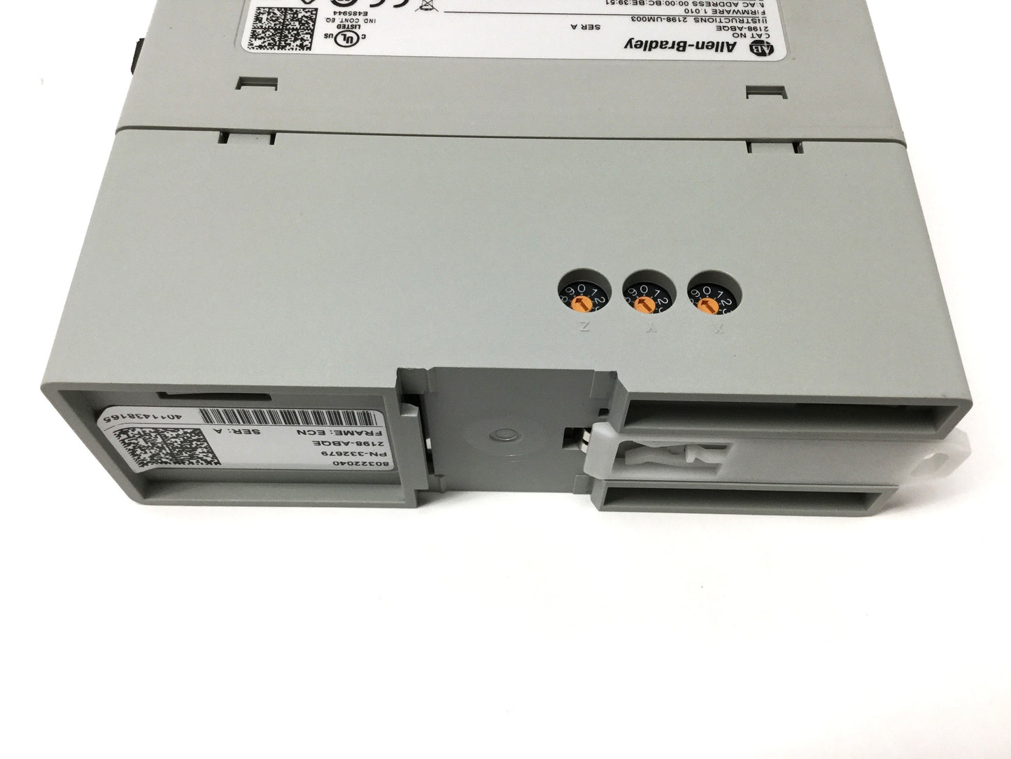 Used Allen Bradley 2198-ABQE Encoder Output Network Module 2-Channel Ethernet/IP 24V